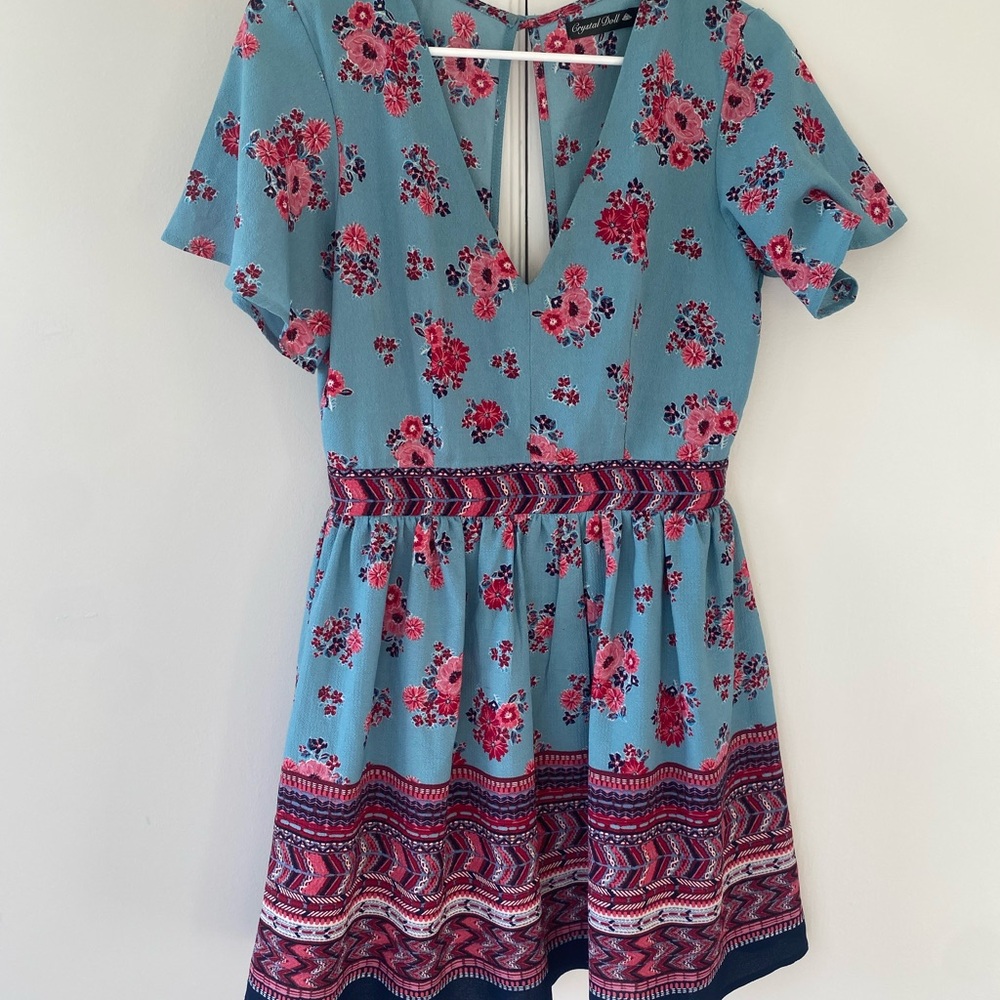 Floral Blue and Pink Dress